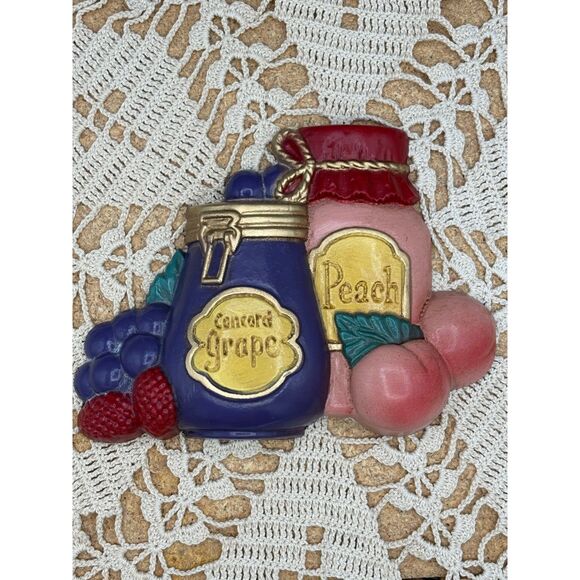 Set of 5 Vintage Home Interior 1997 Wall Decor Vegetables and Canning Jars - Picture 6 of 11